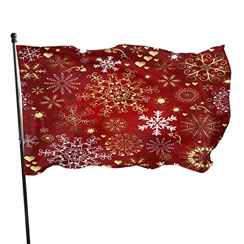 Garten Flaggen Schneeflocken-Weihnachtssterne, Schneekristall, Winter, Rot, Weiß, Weihnachten Garten Banner Weatherproof Balkonflagge Dekoration Personality Flags Für Parade Outdoor 90x150cm von 874