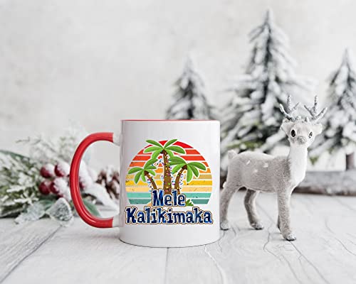 Kaffeebecher Mele Kalikimaka Weihnachten, Weihnachtsfeiertage, Süße Aloha Hawaiianische Frohe Weihnachten, Hawaii-Liebhaber Keramik Tasse Retro ​Kaffee Tasse Classic Geschenk Tasse 330 Ml von 874