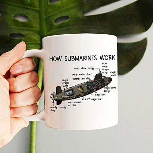 Kaffeebecher U-Boote, Wie U-Boote Funktionieren, Zur Marine, Geburtstag Der Marine, Jubiläum, Keramik Tasse Einfache ​Kaffee Tasse Classic Geschenk Tasse 330 Ml von 874