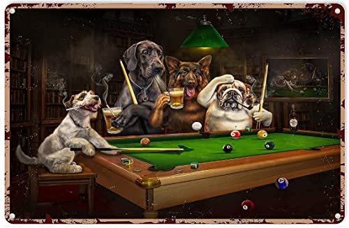 Metallschild Hunde Spielen Billard Vintage Blechschilder Generisch Aluminium Metallschild Vintage Blechschild Vintage Für Bar Küche Garten M von 874