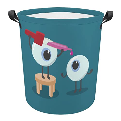 Wäschekorb Cartoon-Augapfel Mit Niedlichen Augen Laundry Baskets 34x42cm,Wäschesammler Langlebig Runde Lagerung Wäschekörbe Lagerung Für Kinder Spielzeug Wohnheim Kleidung von 874