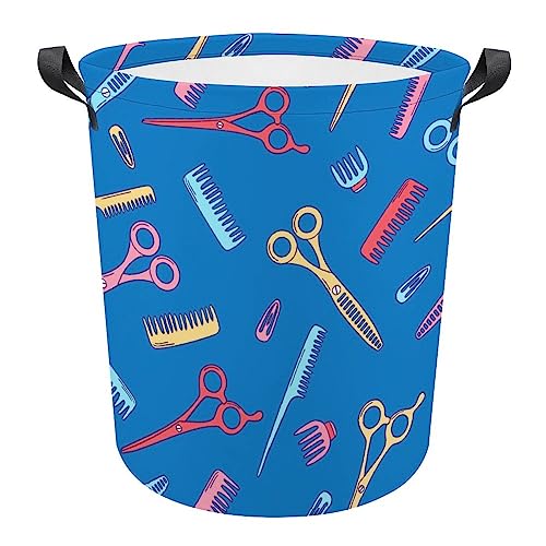 Wäschekorb Friseurbedarf Friseurladen Runde Lagerung Wäschekörbe 34x42cm,Laundry Baskets Langlebig Rund Kleidung Aufbewahrungskorb Lagerung Für Kleidung Kinder Spielzeug Schlafzimmer von 874