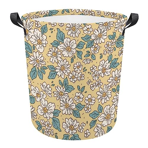 Wäschekorb Realistische Blumen Rund Kleidung Aufbewahrungskorb 34x42cm,Wäschesammler Langlebig Laundry Baskets Lagerung Für Schlafzimmer Kleidung Wohnheim von 874