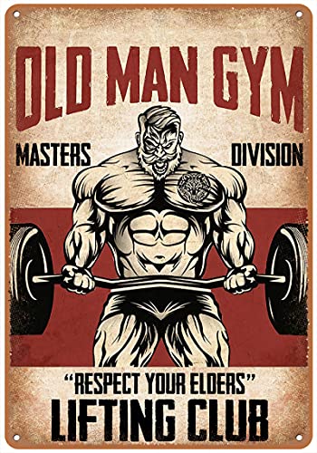 Metallschild Respektieren Sie Ihre Ältesten Lifting Club Old Man Gym Masters Division Gewichtheben, Fitness Blechschild Vintage Generisch Nostalgie Aluminium Metallschild Für 20X30 Cm von 883