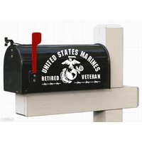 Mailbox Abdeckung Marine Corps Retired - Set Von 2 Vinyl Usmc Logo Aufkleber Veteran Armee Militär Kampf Hausgarten Rasen Fahrzeug von 8FlagsDesign