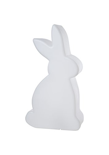 Pureday Dekoleuchte Hase Shiny - Indoor & Outdoor - Kunststoff - Weiß, 50 cm von 8 seasons