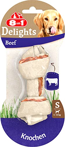 8in1 Delights Beef Knochen S - gesunder Kauknochen für sensible kleine Hunde, hochwertiges Rindfleisch eingewickelt in Rinderhaut, 1 Stück 8in1 Delights Beef Knochen S - gesunder Kauknochen für sensible kleine Hunde, hochwertiges Rindfleisch eingewickelt in Rinderhaut, 1 Stück von 8in1