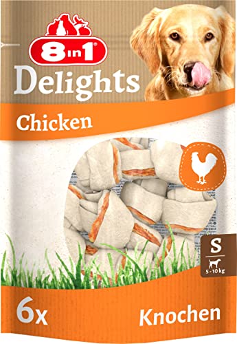 8in1 Delights Chicken Knochen S - gesunder Kauknochen für kleine Hunde, hochwertiges Hähnchenfleisch eingewickelt in Rinderhaut, 6 Stück 8in1 Delights Chicken Knochen S - gesunder Kauknochen für kleine Hunde, hochwertiges Hähnchenfleisch eingewickelt in Rinderhaut, 6 Stück von 8in1