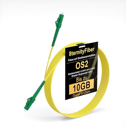 8ternityFiber Glasfaserkabel LC/APC auf LC/APC 50M/164FT, Fibre Optic Cable Simplex Singlemode 9/125 µm, Length Options: 1m-50m, 2mm LSZH 8ternityFiber Glasfaserkabel LC/APC auf LC/APC 50M/164FT, Fibre Optic Cable Simplex Singlemode 9/125 µm, Length Options: 1m-50m, 2mm LSZH von 8ternityFiber