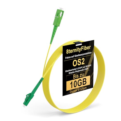 8ternityFiber Glasfaserkabel LC/APC auf SC/APC 30M/98FT, Fibre Optic Cable Simplex Singlemode 9/125 µm, Length Options: 1m-50m, 2mm LSZH 8ternityFiber Glasfaserkabel LC/APC auf SC/APC 30M/98FT, Fibre Optic Cable Simplex Singlemode 9/125 µm, Length Options: 1m-50m, 2mm LSZH von 8ternityFiber