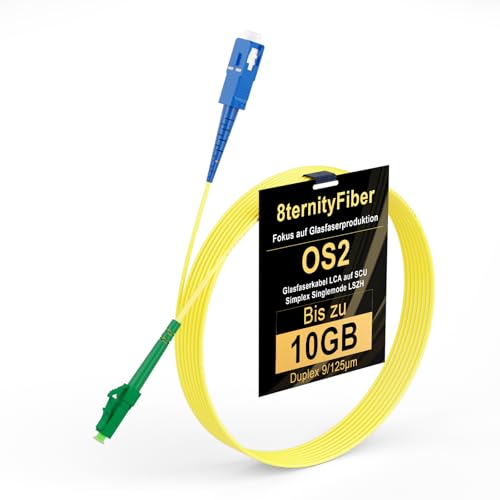 8ternityFiber Glasfaserkabel LCA auf SCU 0.5M/1.6FT, OS2 Fibre Optic Cable Simplex Singlemode 9/125 µm, Length Options: 0.5m-50m, 2mm LSZH 8ternityFiber Glasfaserkabel LCA auf SCU 0.5M/1.6FT, OS2 Fibre Optic Cable Simplex Singlemode 9/125 µm, Length Options: 0.5m-50m, 2mm LSZH von 8ternityFiber
