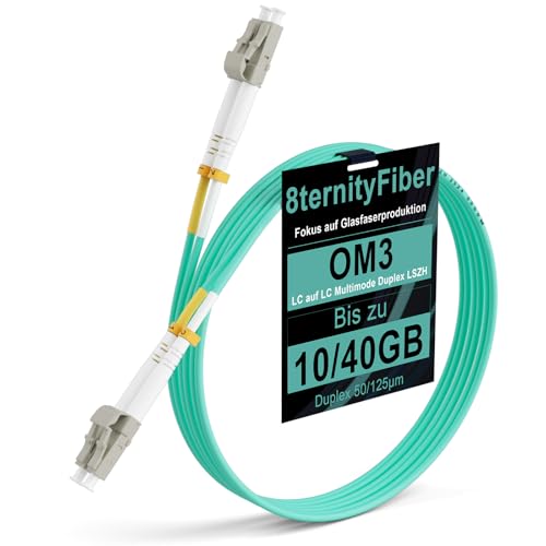 8ternityFiber OM3 Fibre Cable 30M/98FT, 10/40GB LC auf LC Patch Cable Multimode Duplex 50/125um, Length Options: 0.2m-50m, 2mm LSZH von 8ternityFiber