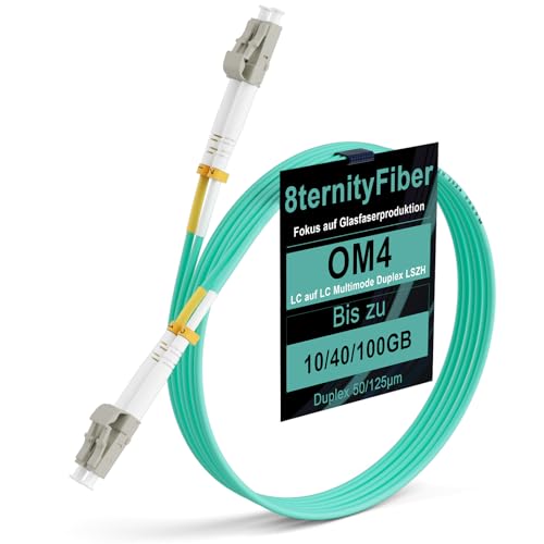 8ternityFiber OM4 Duplex LC UPC Fibre Patch Cable 10M/33FT, 10GB/40GB/100GB Fibre Optic Internet Cable Multimode Duplex 50/125um, Length Options: 0.2m-50m, 2mm LSZH 8ternityFiber OM4 Duplex LC UPC Fibre Patch Cable 10M/33FT, 10GB/40GB/100GB Fibre Optic Internet Cable Multimode Duplex 50/125um, Length Options: 0.2m-50m, 2mm LSZH von 8ternityFiber