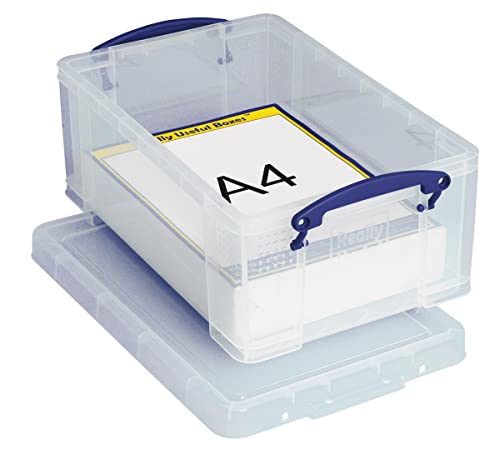 Really Useful Kunststoff 9 Liter Box, transparent, Aufbewahrungsbox, 4 Stück Boxen von Really Useful Box