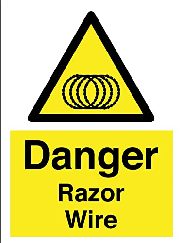 Vorsicht Gefahr Stacheldraht Warnschild Deko Blechschild Metall Schilder Blechschild Für Innen Draußen 20X30cm von 908