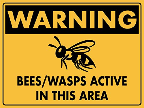 Warnung: Bienen Und Wespen Sind In Diesem Gebiet Aktiv Warnschild Wandposter Verbotsschild Blechschild Für Innen Draußen 20X30cm von 908