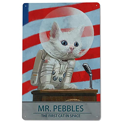 Metallschild Bar Garden Terrace Retroation Mr- Peb-Bles Die Erste Katze Im Weltraum Bestes Bauernhaus Eisenmalerei Lustiges Blechschild Vintage Wandposter Blechschilder Für Garage Bar 20x30 cm von 917