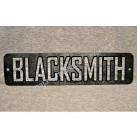 Metall Schild Blacksmith Eisen Stahl Schmieden Handwerker Metallschmied Amboss Künstler Schmiedekunst Shop Mann Höhle Garage Wand von 923graphics