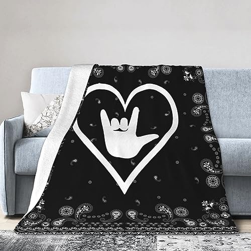 934 Flauschige Decke ASL Amerikanische Gebärdensprache Ich Liebe Dich Wohndecken Wärme Sofa Decken Dekorativ Kinder Kuscheldecke Für Sofa, Zuhause, Reisen 150x200cm von 934