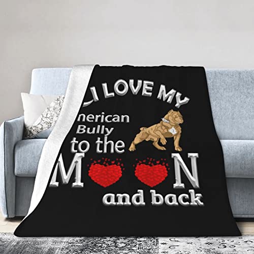 934 Flauschige Decke Ich Liebe American Bully Dog Dicke Sofadecke Leicht Fleecedecke Wärme Überwurf Tagesdecke Für Couch, Strand, Zuhause 150x200cm von 934