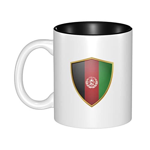934 Kaffeepott Afghanistan-Flagge Mit Goldenem Schild Fototasse Mehrfarbig Teetasse Aus Keramik Unisize Keramik-Tasse Für Kollegin, Männer, Geschenk 330Ml von 934