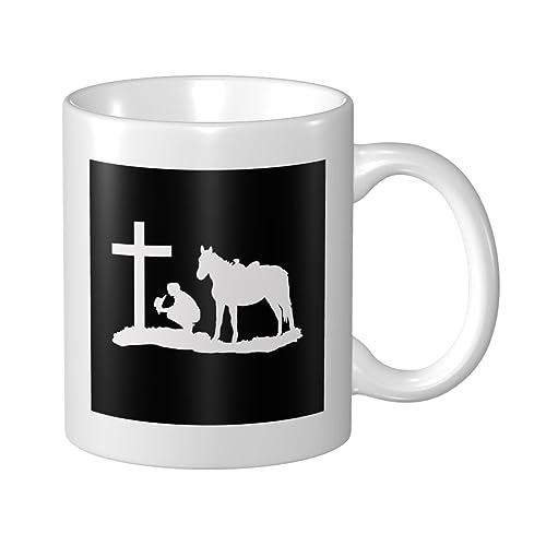 Kaffeetasse 330Ml Betende Cowboy-Kreuze Keramik Tasse Unisize Tasse Muttertag Lustig Teetasse Aus Keramik Für Kollegen, Freundin, Kollegin von 934