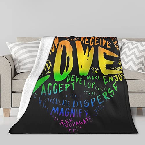 934 Kinder Kuscheldecke LGBT Pride Rainbow Heart Schwule Lesben Sofa Decken Luxuriöse Decke Sofa Wärme Fleece Decke Für Schlafzimmer, Couch, Bett 125x150cm von 934