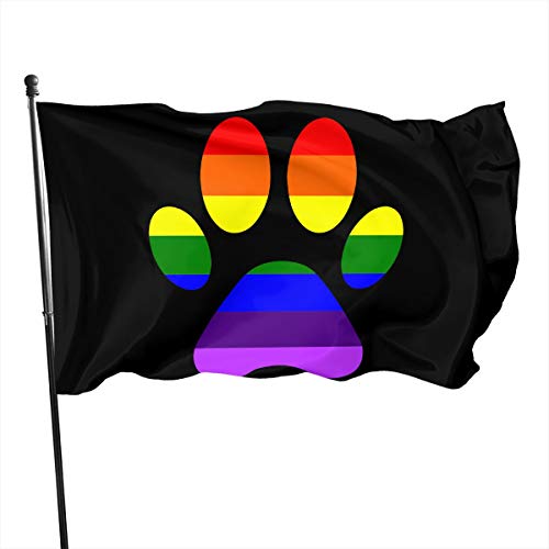 Außenbanner Hundepfote Mit Lgbt-Flagge, Fahne Witterungsbeständiges Flagge Lebendige Farbe Fahnen Für Außenbereich Draußen Aktivitäten 90X150cm von 934