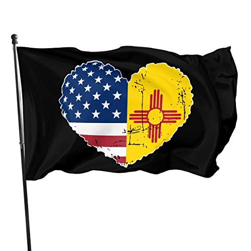 Gartenflagge New Mexico Usa Flaggenherz, Dekoration Flagge Lichtbeständige Garten Banner Premium Flaggen Für Garten Veranda Paraden 90X150cm von 934
