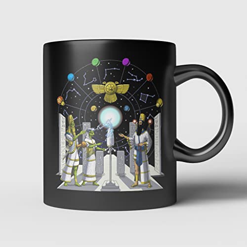 Kaffeebecher Keramik Retro Tasse Kaffeetasse Geschenk Für 330Ml Außerirdische Sumerische Mythologie-Götter, Weltraum-Aliens, Science-Fiction, Antike Babylonische Götter, Außerirdische von 934