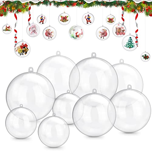 Klar Weihnachtskugeln,25pcs Befüllbare Acrylkugeln, Durchsichtige Kunststoffkugeln Christbaumschmuck, Acrylkugeln 4,6,8,10cm, Plastik Weihnachten Deko für Party Hochzeit Geburtstag von 95Street