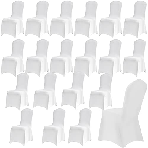 95Street Stuhlhussen Weiß,20 Stück Stuhlbezug Hochzeit Waschbarer Chair Covers Abnehmbarer Universeller Stuhlbezug Wiederverwendbar Elastische Stuhlhusse,Hochzeitsfeier,Jubiläumsfeier, Heimdekoration von 95Street