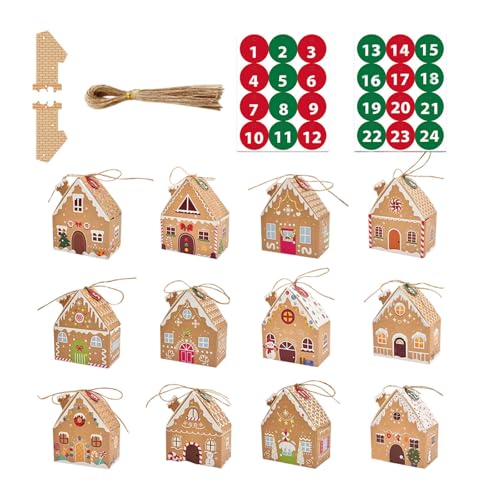 Adventskalender zum Befüllen Kinder- 24 Geschenktüten und 24 Zahlen Aufkleber - Motiv Haus - Kalender zum Befüllen Adventskalender Tüten zum Befüllen und Basteln - Weihnachten (Weihnachten) von 95sCloud-1