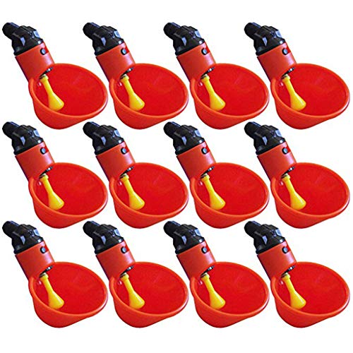 12 Stücke Automatische Huhn Wasserschale Chicken Drinker Cups Geflügel Waterer Water Drinking Dispenser Cups Schüsseln Wassertrinker Werkzeug für Vogel Wachtel Taube Huhn Henne von 95sCloud