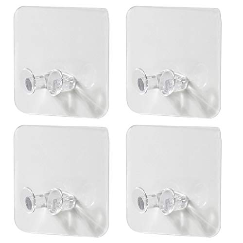 95sCloud 4/6/8/12 Stück Wand Transparent Selbstklebend Handtuchhaken Netzsteckerhaken Speicherhaken Socket-Telefonhalter Wandklebebügel Zuhause Büro Haken Wandhaken (4PCS) von 95sCloud