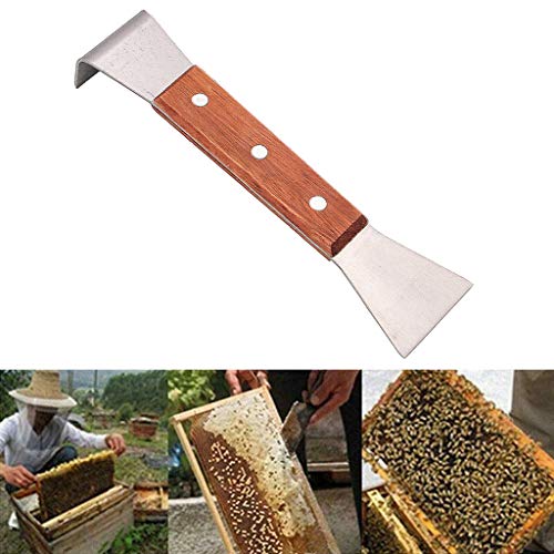 95sCloud Bienenzucht Werkzeug, J Form J-Typ Gebogene Schwanz Biene Hive Haken Schaber Werkzeug Bienenstock Abstreicher Imkerausrüstung aus Edelstahl für Imker, Langlebig und Robust, Länge 20cm von 95sCloud