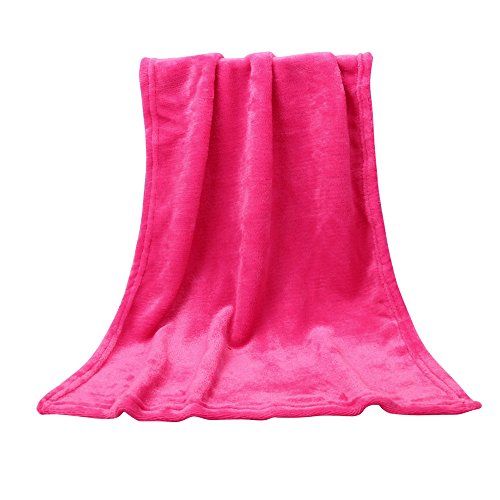 95sCloud Kuscheldecke Flanelldecke Flauschige Decke, extra weich& warm Wohndecke in Wohnzimmer, 45 * 65cm Flanell Fleecedecke, Falten beständig/Anti-verfärben als Sofadecke oder Bettüberwurf (Pink) von 95sCloud