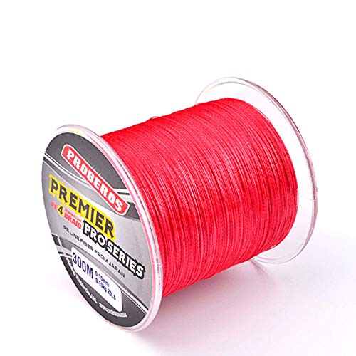 Geflochtene Schnüre Geflochtene Angelschnur, Schnur Fishing Line Meeresschnur Super Braided Schnüre Geflechtschnur schnelleres Absinken,zusätzliche Empfindlichkeit,Abriebfestigkeit 300M (Rot) von 95sCloud