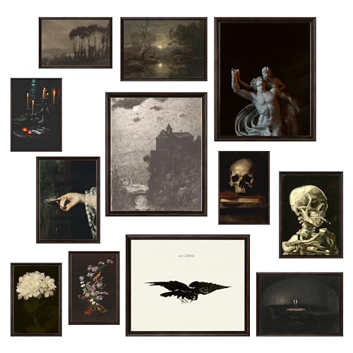 97 DECOR Dark Academia Room Decor - Gothic Home Decor, Moody Halloween Decor, Dark Academia Aesthetic Pictures, Creepy Posters Goth Art Prints, Edgy Witchy Gallery Wall Art for Dorm Bedroom (UNFRAMED) von 97 Decor