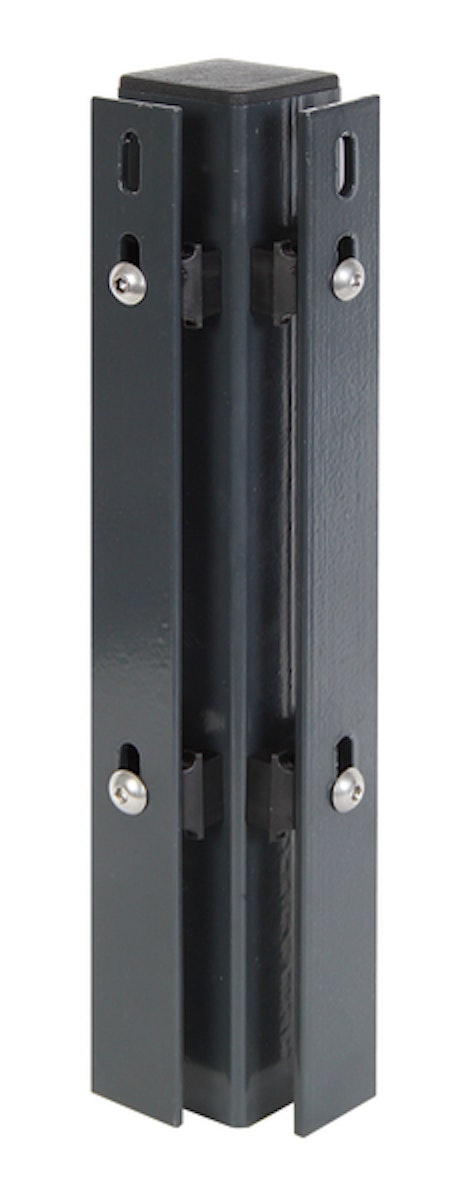 Alberts® Eckpfosten für Doppelstabmatten inkl. Flacheisen Anthrazit RAL 7016 1200 mm von Alberts
