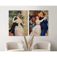 Renoir Leinwand Gemälde Wohnzimmer Dekoration Bild Auf Tanz Bei Bougival Print Panels Wand Poster Für Büro Dekor Da0547 von 999DesignsArt