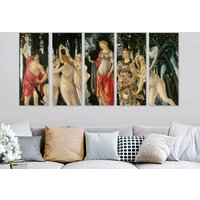 Sandro Botticelli Perfektes Geschenk Für Familie Leinwand Wandkunst Set Von 5 Bildern 3 Bilder Wandset Kunst Home Dekoration Büro Dekor Da0539 von 999DesignsArt