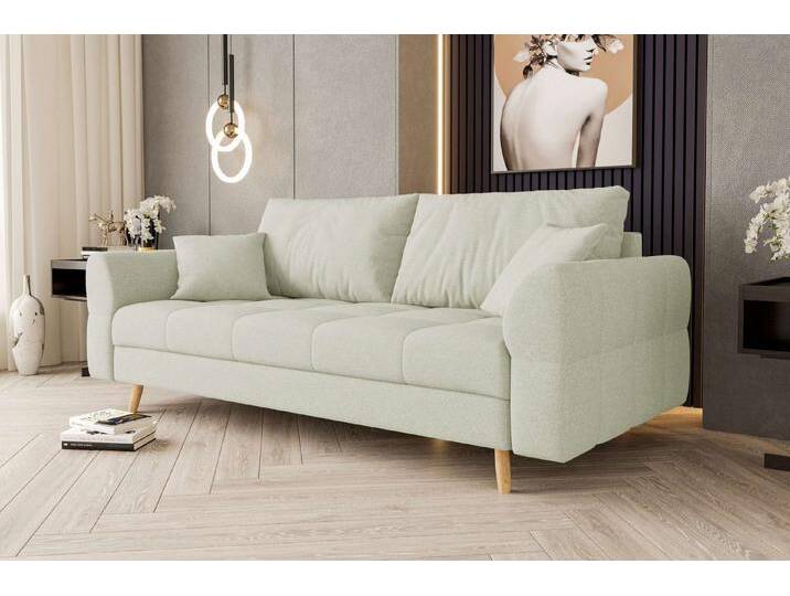 99rooms 3-Sitzer Bello, Sofa, 2-Sitzer Sofa, mit Rundumbezug, 2 Zier- und 2 Rückenkissen, hellbraune Holzfüße, Creme 99rooms 3-Sitzer Bello, Sofa, 2-Sitzer Sofa, mit Rundumbezug, 2 Zier- und 2 Rückenkissen, hellbraune Holzfüße, Creme von 99rooms