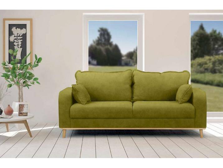 99rooms 3-Sitzer Preston, Sofa, 2-Sitzer Sofa, mit Rundumbezug, 2 Zier- und 2 Rückenkissen, hellbraune Holzfüße, grün, Hellgrün 99rooms 3-Sitzer Preston, Sofa, 2-Sitzer Sofa, mit Rundumbezug, 2 Zier- und 2 Rückenkissen, hellbraune Holzfüße, grün, Hellgrün von 99rooms
