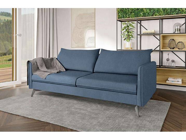 99rooms 3-Sitzer Edison, Sofa, 3-Sitzer Sofa, mit Rundumbezug, inkl. 2 Rückenkissen, 4 stabile Metallfüße, blau, Blau 99rooms 3-Sitzer Edison, Sofa, 3-Sitzer Sofa, mit Rundumbezug, inkl. 2 Rückenkissen, 4 stabile Metallfüße, blau, Blau von 99rooms