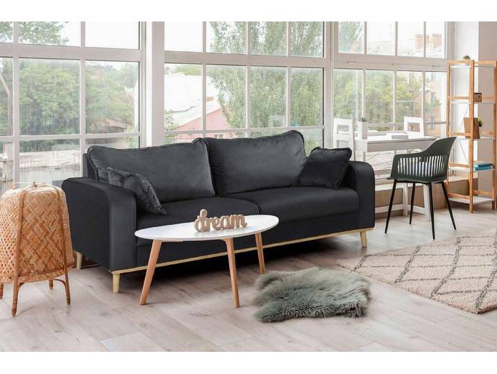 99rooms 3-Sitzer Preston, Sofa, 3-Sitzer Sofa, mit Rundumbezug, 2 Zier- und 2 Rückenkissen, hellbraune Holzfüße, Graphit 99rooms 3-Sitzer Preston, Sofa, 3-Sitzer Sofa, mit Rundumbezug, 2 Zier- und 2 Rückenkissen, hellbraune Holzfüße, Graphit von 99rooms