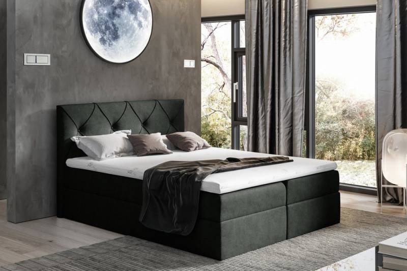 99rooms Boxspringbett Arian (Schlafzimmerbett, Bett), mit Bonellfederkern Matratze, Topper, Bettkasten, Kopfteil gepolstert von 99rooms