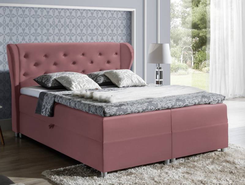 99rooms Boxspringbett Elmo (Schlafzimmerbett, Bett), mit Taschenfederkern Matratze, Topper, Bettkasten, Kopfteil gepolstert von 99rooms