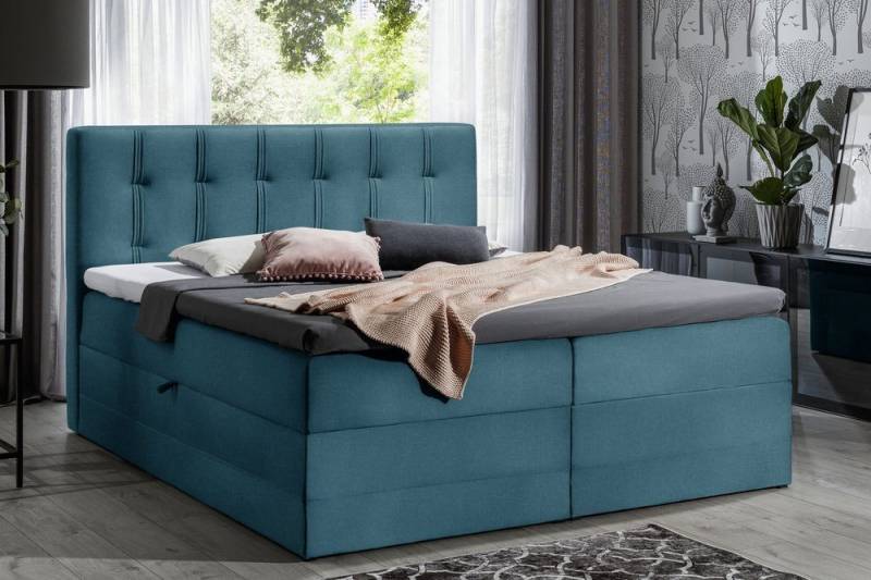 99rooms Boxspringbett Hugo (Schlafzimmerbett, Bett), 120/140/160/180/200, mit Taschenfederkernmatratze, Topper, Bettkasten von 99rooms