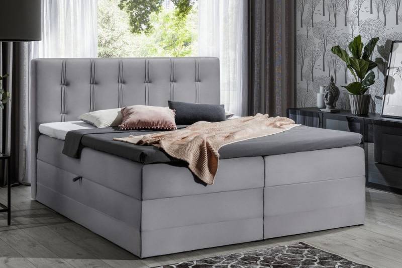 99rooms Boxspringbett Hugo (Schlafzimmerbett, Bett), 120/140/160/180/200, mit Taschenfederkernmatratze, Topper, Bettkasten von 99rooms